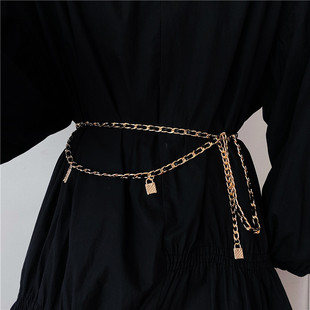 小香风金属腰链女收腰高级感链条腰带细配裙子毛衣西装 百搭皮带潮