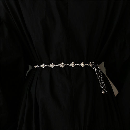 蜜蜂水钻金属链条腰带百搭