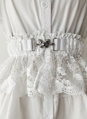 法式蕾丝腰带女配裙子收腰装饰衬衫大衣束腰弹力松紧连衣裙腰封