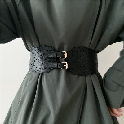 双排孔复古弹力腰带个性时尚百搭