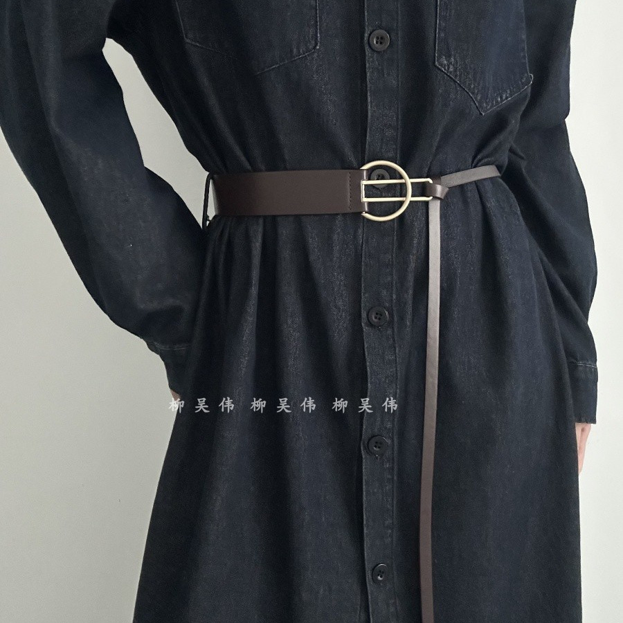 设计感小众打结腰带配裙子收腰~