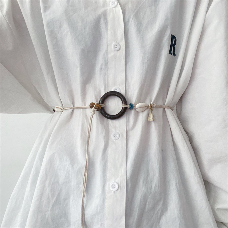 欧美ins潮简约打结麻绳腰带女优雅夏季百搭腰绳女士装饰配连衣裙