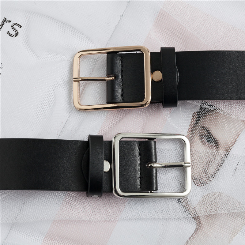 复古方扣学生时尚黑色潮男腰带