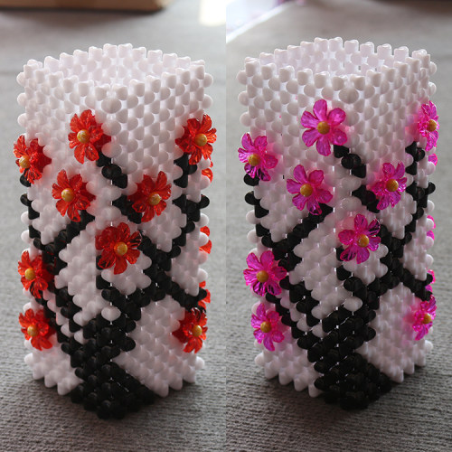 DIY 手工 串珠 梅花 花瓶 材料包 插花花瓶工艺品家居摆件送教程