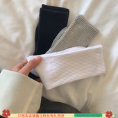 袜子女韩版 中筒长袜潮袜女Ins袜纯色男女袜春秋款 日系情侣袜学院