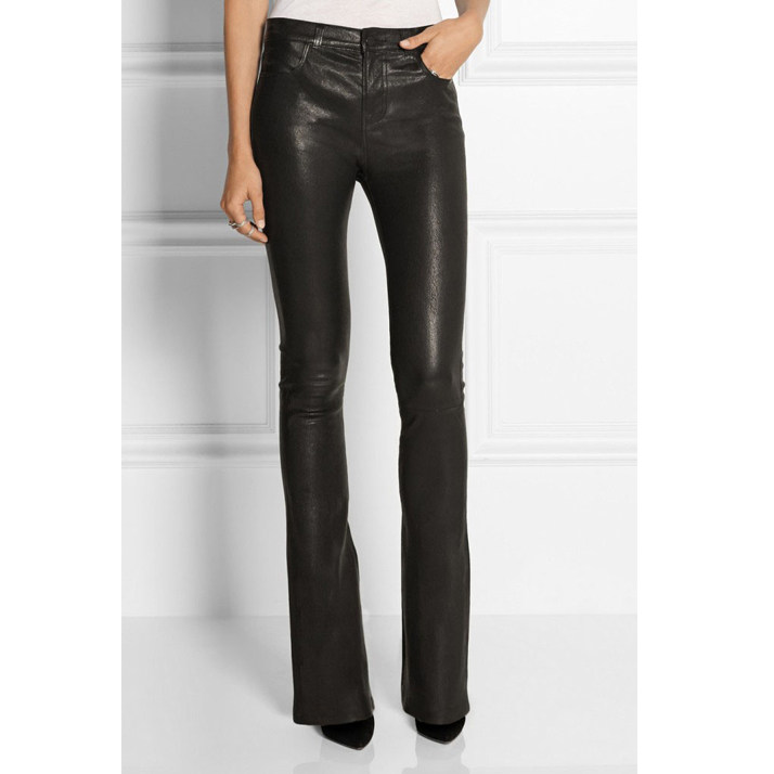 长喇叭中腰真皮法国植鞣皮