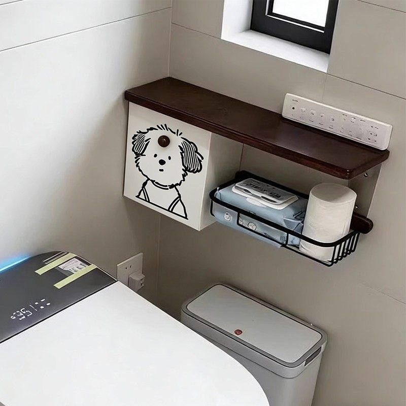 卡通小狗卫生间置物架马桶侧边姨妈巾收纳盒壁挂储物柜厕纸放置盒,家庭/个人清洁工具,浴室角架/置物架,淘宝优惠券,粉丝福利购,淘宝优惠卷
