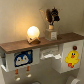 马桶旁边置物架卫生间壁挂纸巾盒放置姨妈巾收纳抽纸盒卷纸储物柜