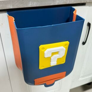卡通马里奥厨房专用垃圾桶家用厨余分类可折叠橱柜门壁挂式大容量