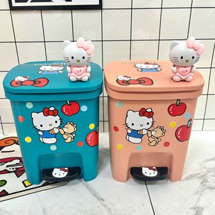 hellokitty可爱卡通垃圾桶带盖家用儿童房卧室厕所卫生间 2025新款
