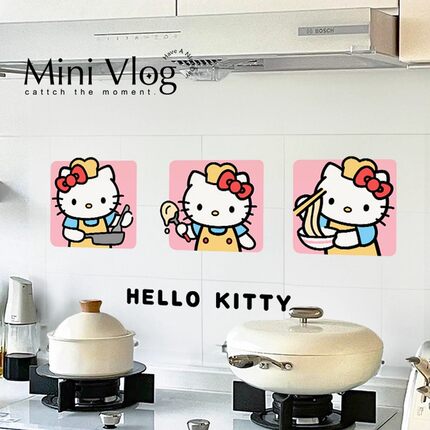hellokitty哈喽厨房防油贴纸油烟机灶台加厚阻燃防水防火装饰贴膜