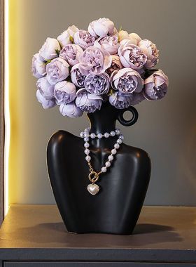 高级感创意人体造型艺术花瓶客厅