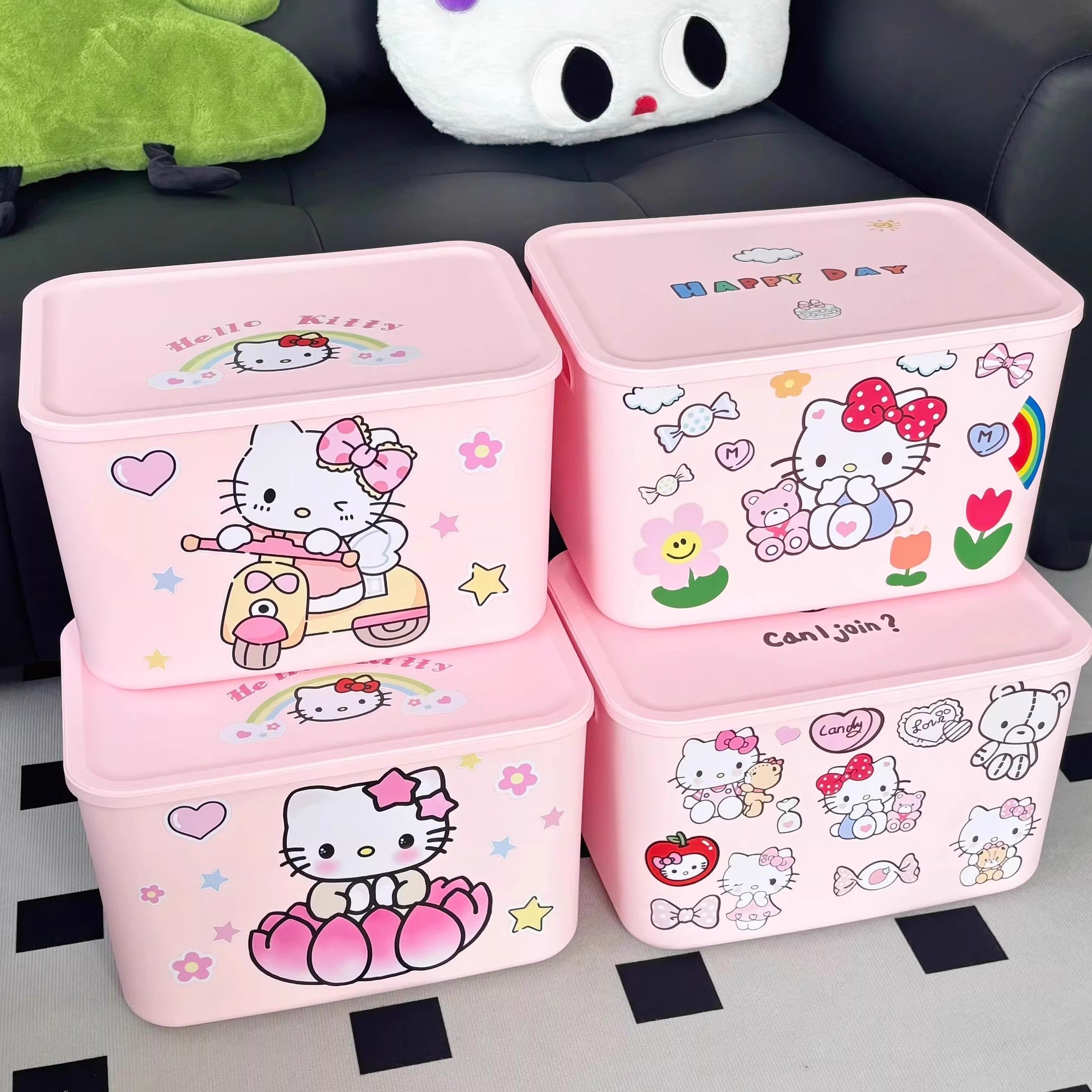 hellokitty衣服收纳箱儿童玩具零食塑料整理盒可爱桌面储物柜箱子,收纳整理,收纳箱,淘宝优惠券,粉丝福利购,淘宝优惠卷