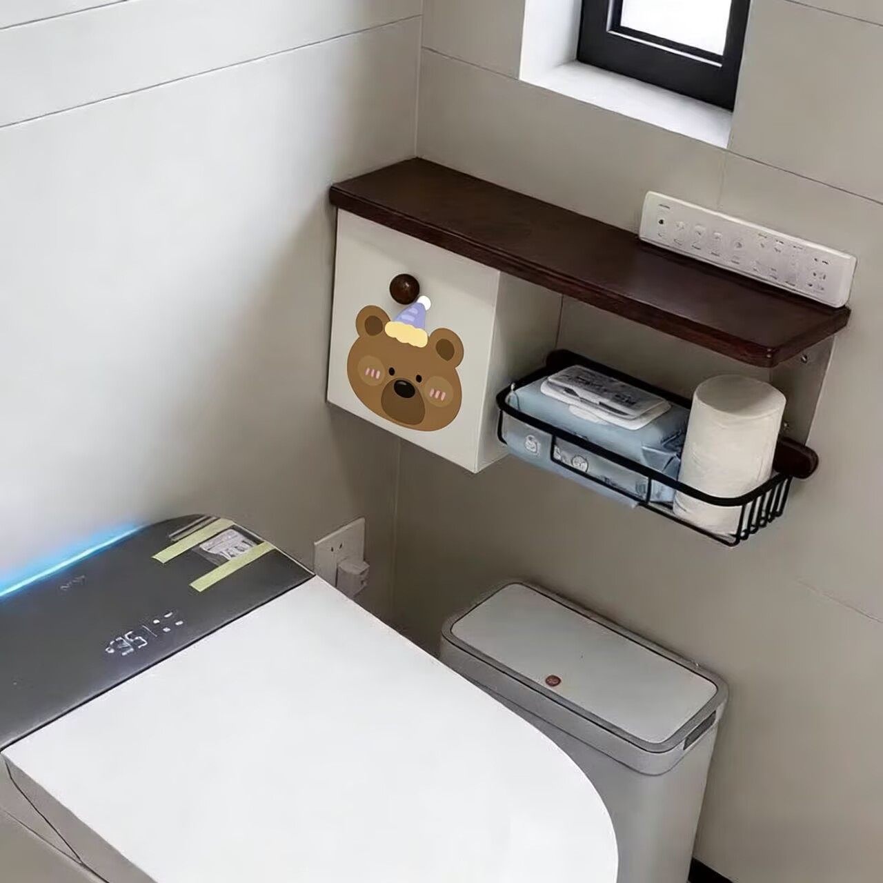 害羞小熊卫生间马桶旁边置物架夹缝纸巾盒厕所盒湿巾卫生纸储物柜,家庭/个人清洁工具,浴室角架/置物架,淘宝优惠券,粉丝福利购,淘宝优惠卷