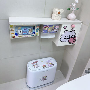 卫生间马桶旁边置物架纸巾盒厕纸盒壁挂姨妈巾卫生巾收纳盒卷纸架