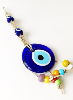 5CM土耳其蓝眼睛彩珠挂件 evil eye恶魔之眼蓝色玻璃挂饰壁饰壁挂