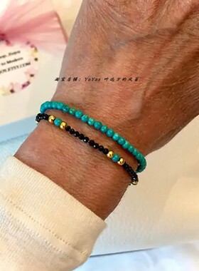 4mm天然石珠串叠带手串