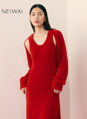 内外长毛连袖披肩舒适女冬季新年元旦本命年马年好运NW251WB2702