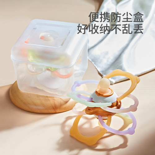 硅胶曼哈顿手抓球可啃咬牙胶0-1岁7宝宝6婴幼儿3抓握婴儿摇铃玩具