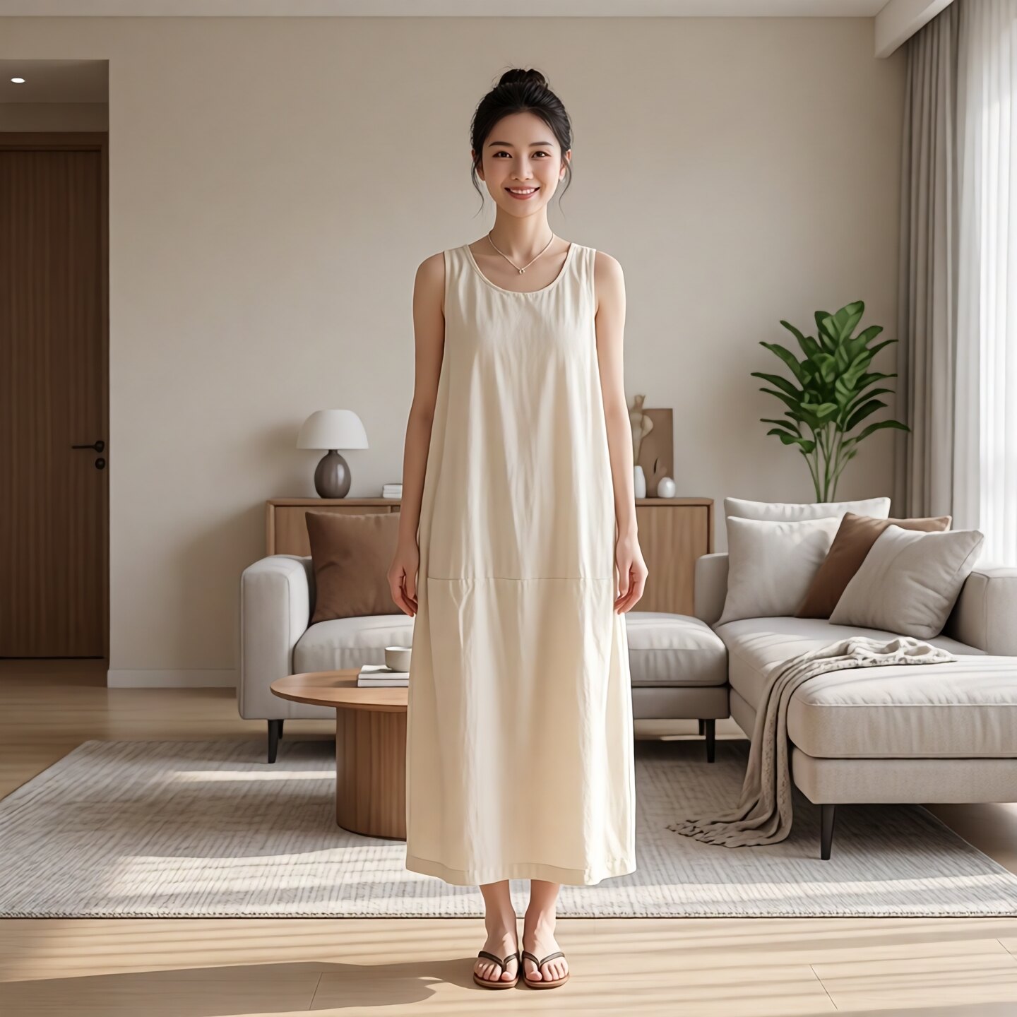 洋气亲子装女童无袖连衣裙休闲夏季公主裙韩版背心裙宽松长裙母女