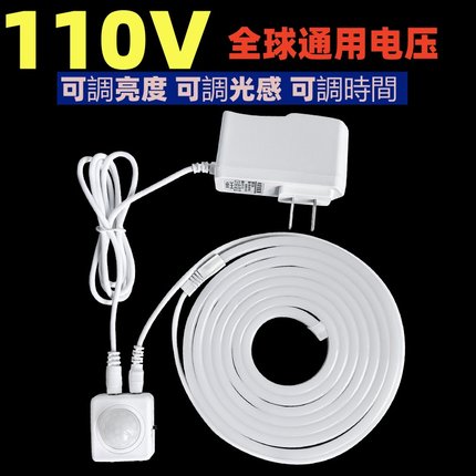 110V全球可用电压感应灯带无光斑氛围小夜灯床底厕所鞋柜智能灯条