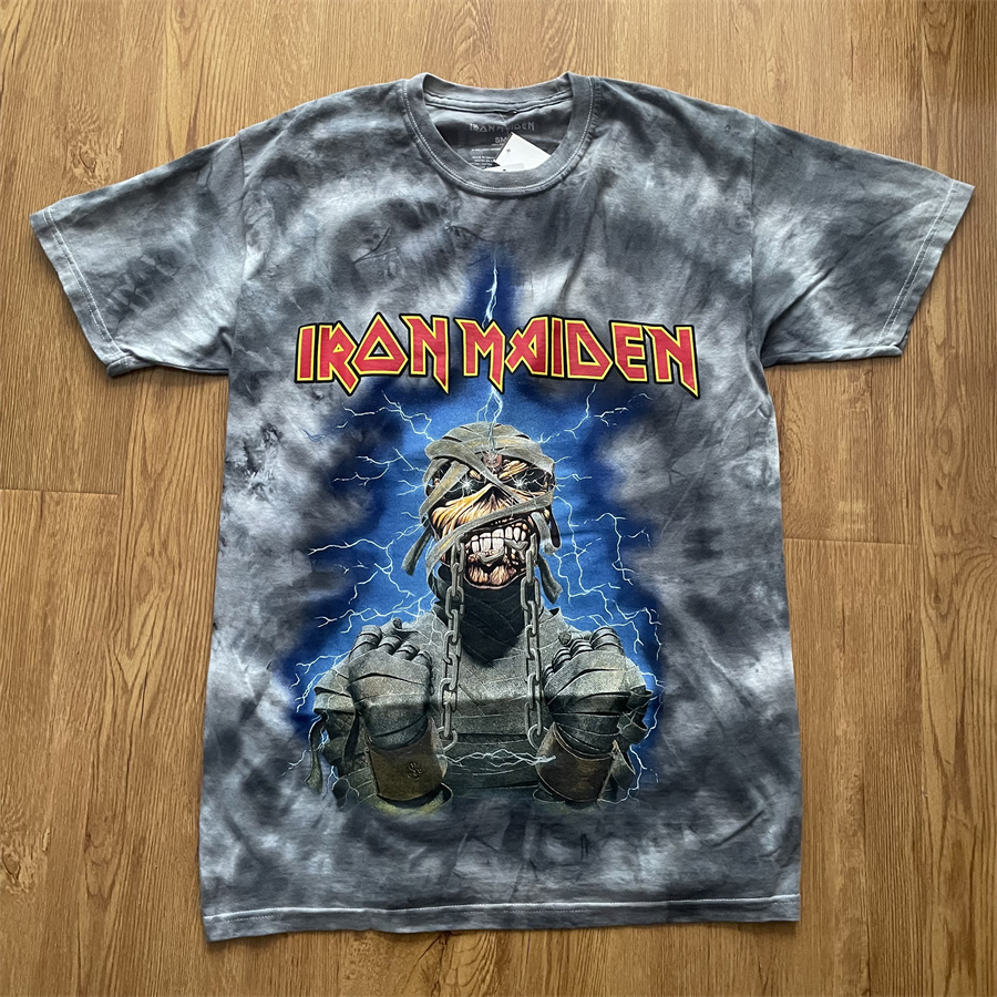 正品现货 Iron Maiden Tie-Dye Tee 铁娘子乐队 扎染 短袖 T恤