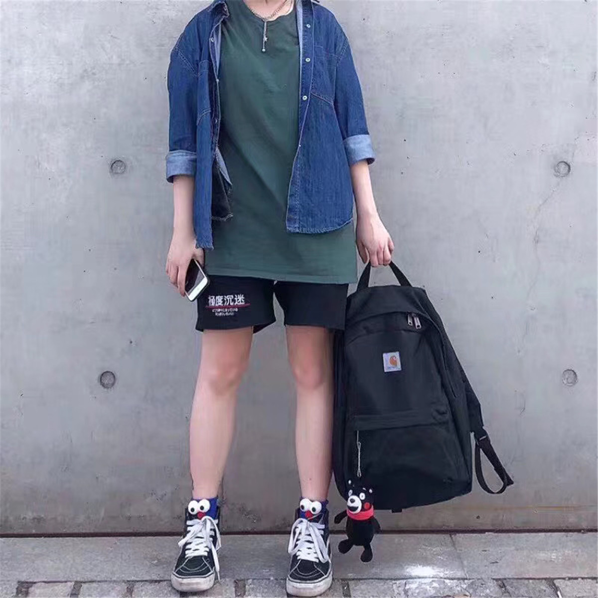 正品现货Carhartt 卡哈特主线帆布双肩包背包书包卡其 黑色