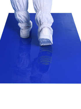 蓝色 PE粘尘垫24*36高粘除尘垫可撕脚踏防静电地垫无尘车间地板胶