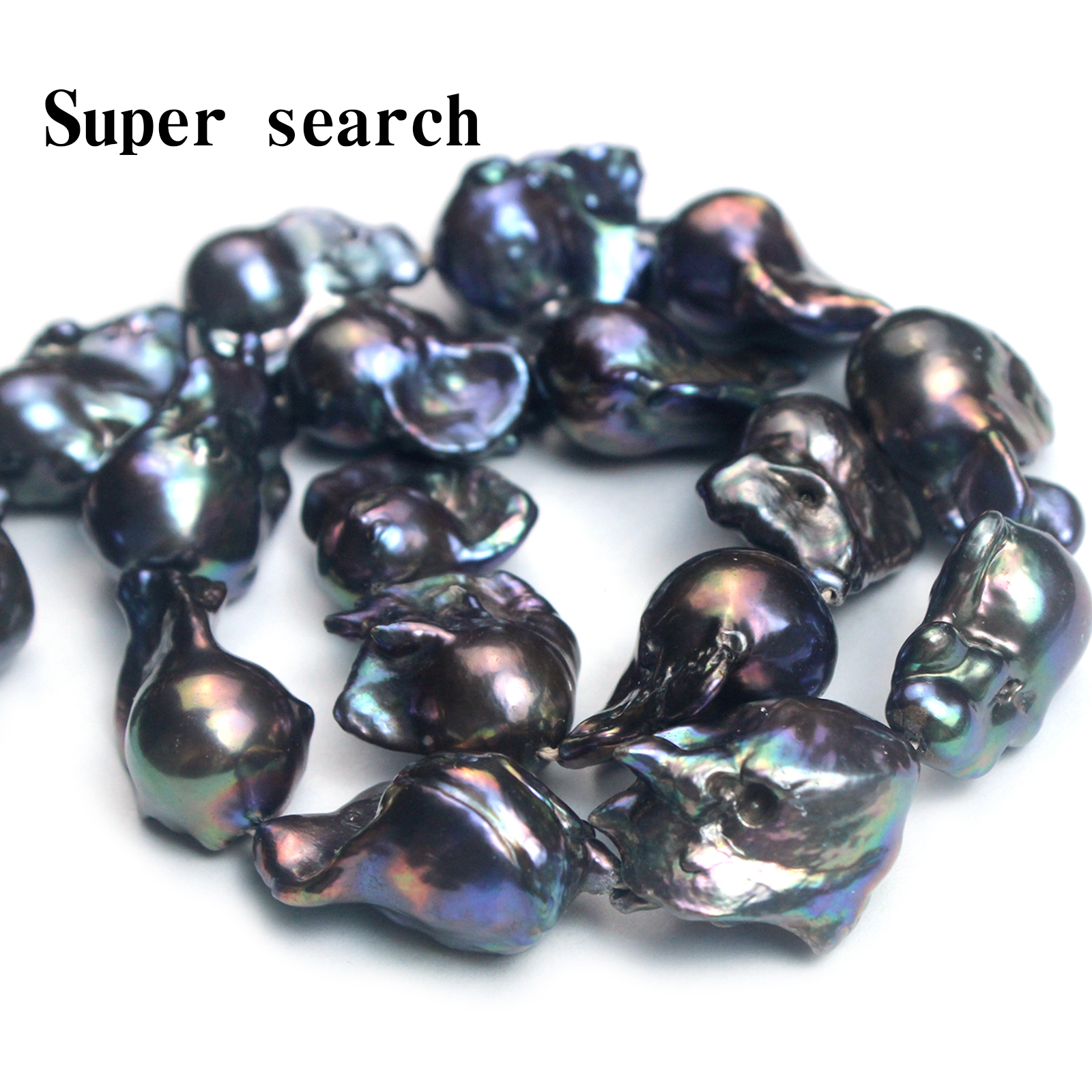 养殖淡水珍珠巴洛克鱼尾黑色散珠子DIY手工手链项链水滴串珠配饰