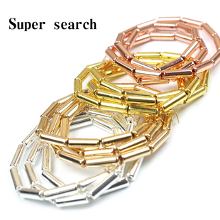 圆管圆棍子金银玫瑰形状铁矿石哑光手工diy合金配件耳饰手链串珠