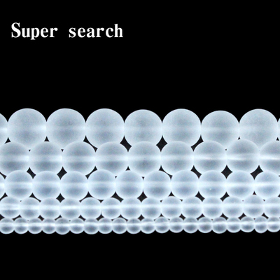 人造水晶磨砂白色半成品项链珠子