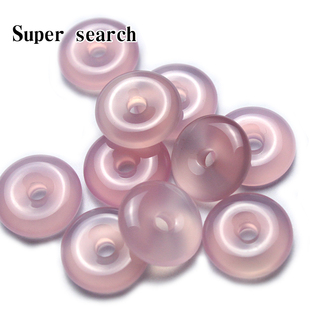 平安扣怀古天然玛瑙马粉晶水晶玉髓石头散珠diy吊坠项链耳坠配饰