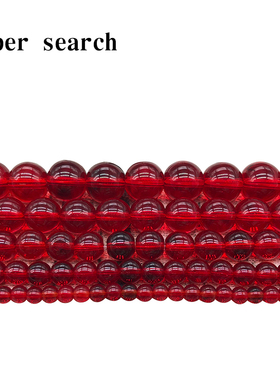 人造大红色水晶散珠子玻璃diy手工串项链女圆珠配件耳坠饰品材料