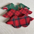 storyme故事我圣诞款新年过年红色口水巾花瓣红绿格子口水巾围兜