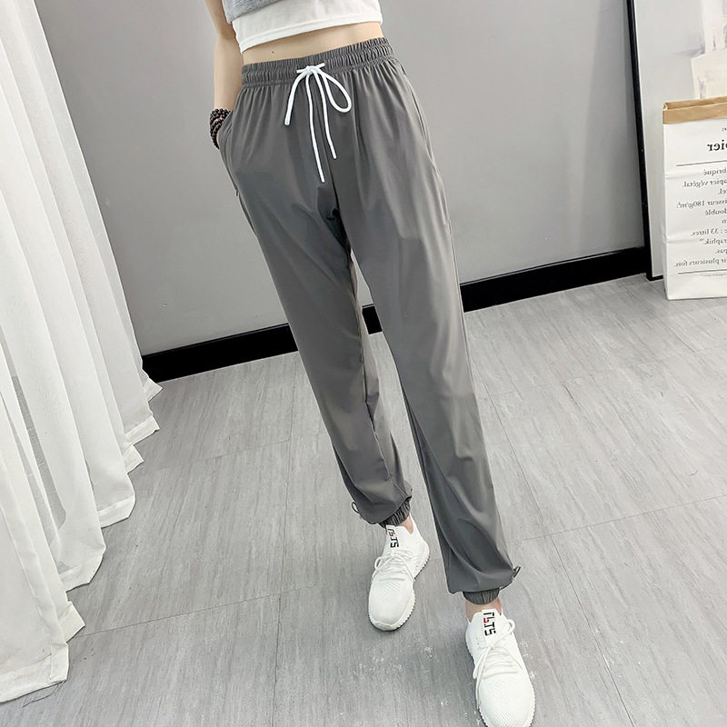 春夏户外速干裤女长裤松紧腰弹力运动裤吸汗透气薄款快干徒步登山