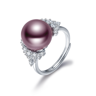 银S925淡水有核珍珠戒指11-12mm