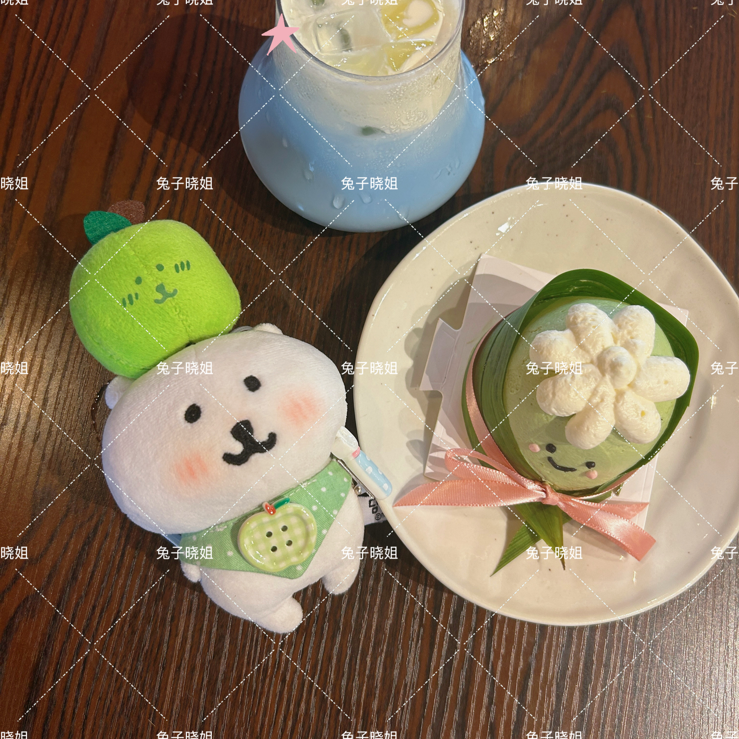 青苹果头套自嘲熊娃衣可爱卡通毛绒公仔玩偶钥匙扣包包挂饰礼物