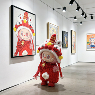 拉布布3代娃衣前方高能17cmlabubu公仔爱娃衣衣服毛绒醒狮套装