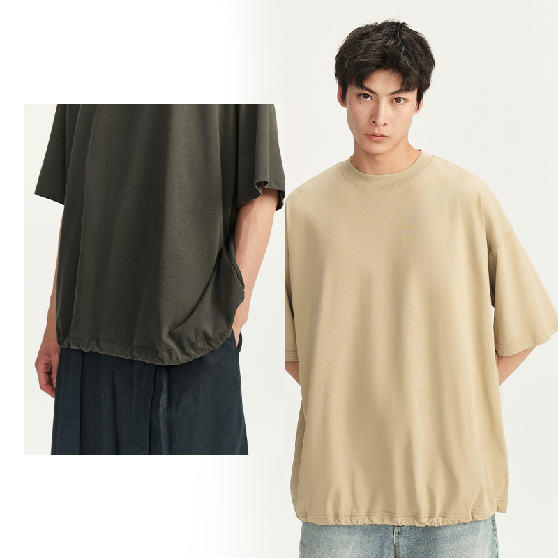 UNICAHOMME创意抽绳重磅短袖T恤