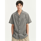 UNICA 衬衫 HOMME 复古_意大利千鸟格摩登格纹短袖