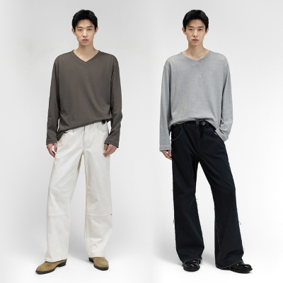 UNICAHOMME/羊毛棉打底衫长袖T恤男修身柔软亲肤休闲百搭内穿上衣