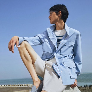 夹克男外套季 轻薄速干宽松休闲立领工装 HOMME UNICA