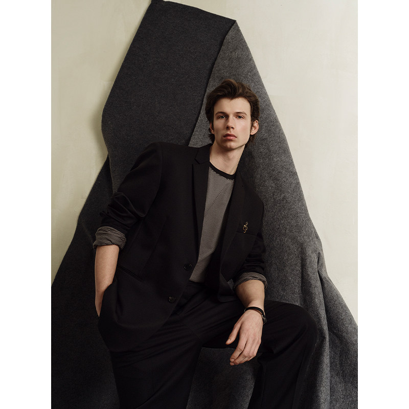 UNICAHOMME/精纺羊毛单排扣西装西裤套装休闲绅士雅痞老钱风男士