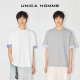 心机时髦撞色翻折袖 UNICA HOMME 口弹透气T恤简约时髦设计感男