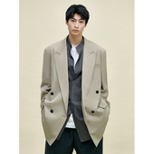 UNICAHOMME 外套男 休闲飘逸廓形西装 英式 奢美醋酸枪驳领男士