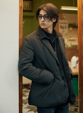 UNICA HOMME/ 摩登前卫范_鹅绒 季男士羽绒服西装外套