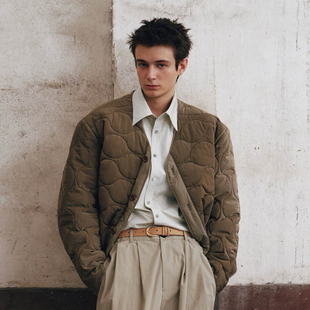 UNICAHOMME 简约利落廓形无领精细绗缝轻薄柔软棉服