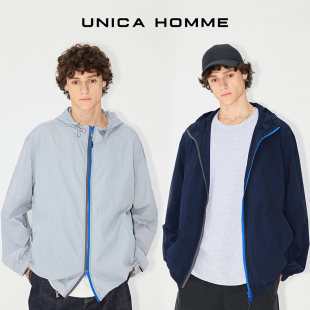 UNICA 时髦刚需_空气感微皱肌理连帽摩登外套 HOMME