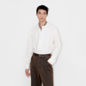 UNICAHOMME提花拼接立领棉质衬衫