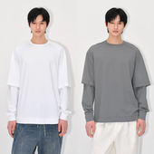 街头简约拼接假两件长袖 UNICA HOMME 打底T恤